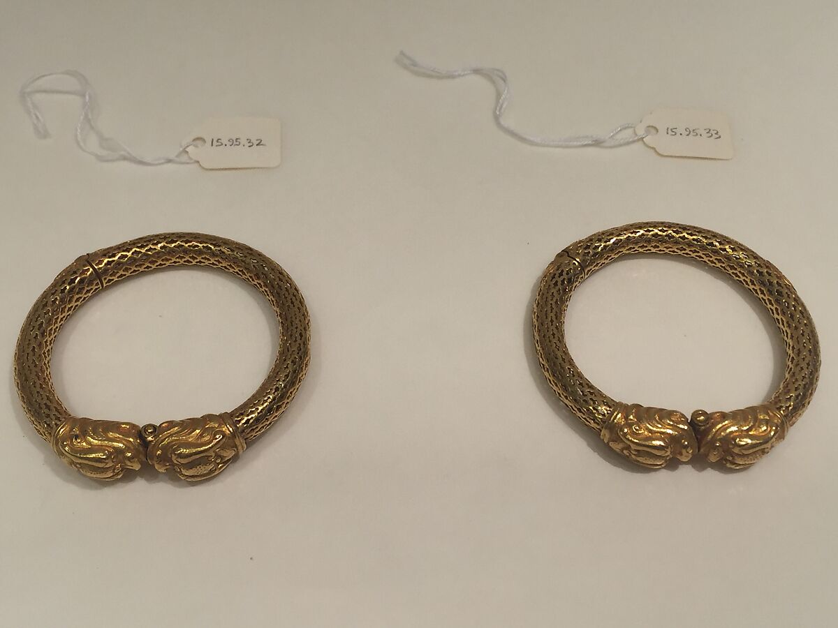 Bracelet (Kada), One of a Pair, Gold