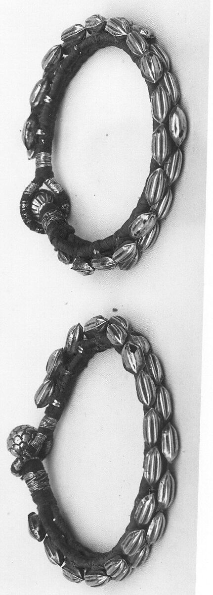 Bracelet with Seed Shaped Beads (Pahunchi), One of a Pair, Gold and silk