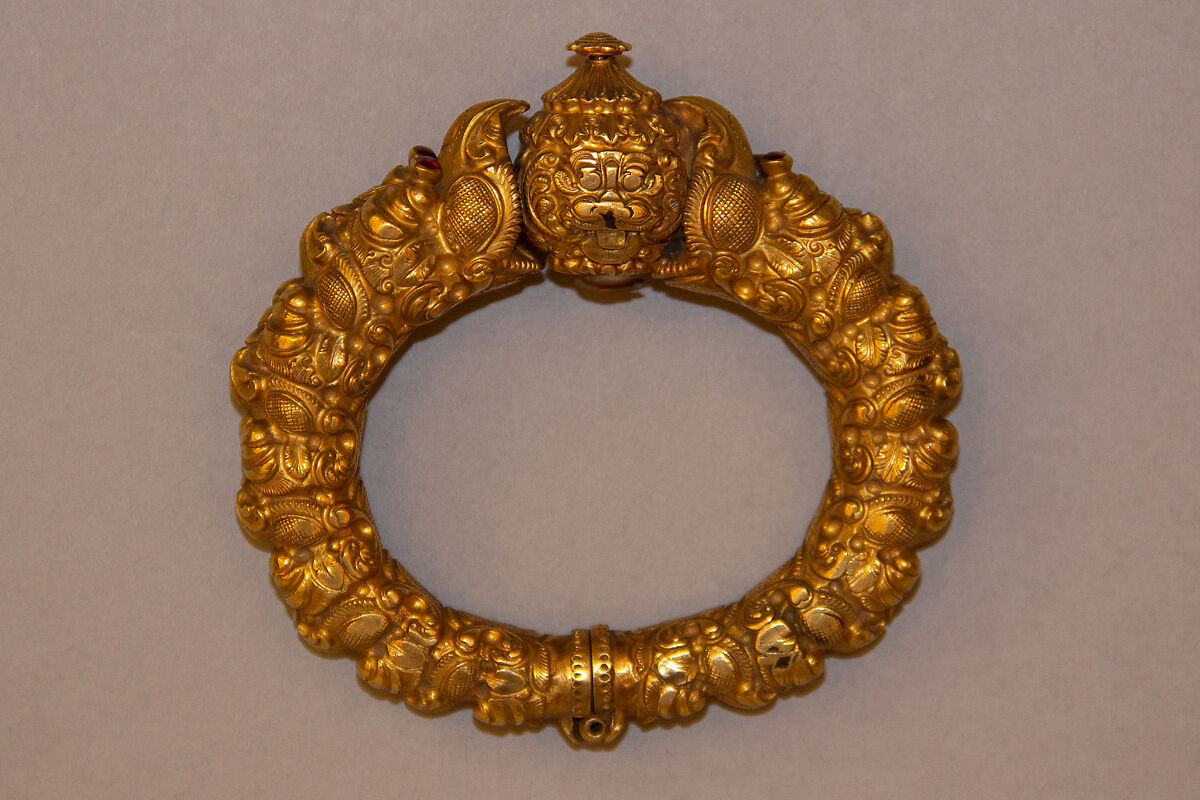 Bracelet (Kada), One of a Pair, Gold and rubies