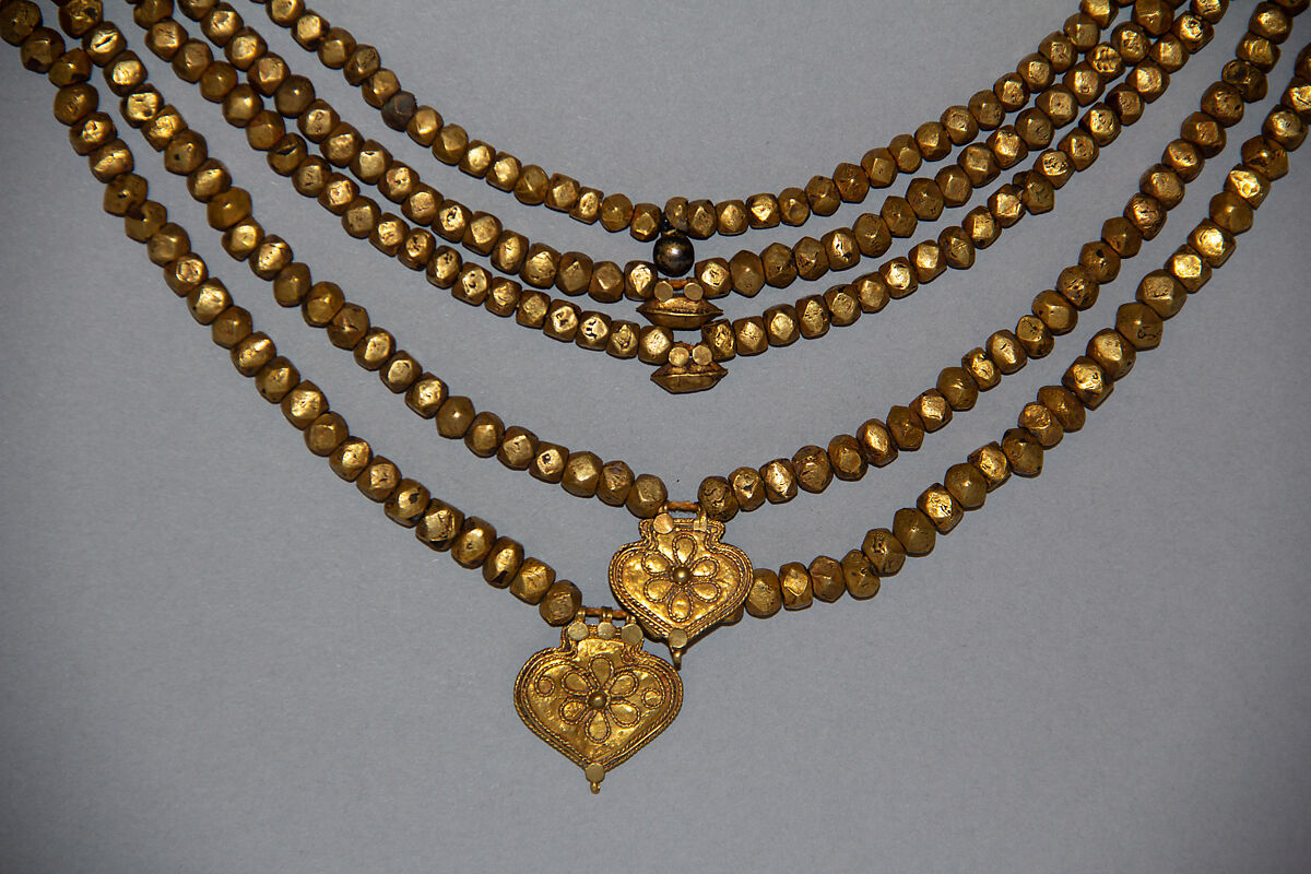 Necklace (Panchlari), Gold, silver gilt
