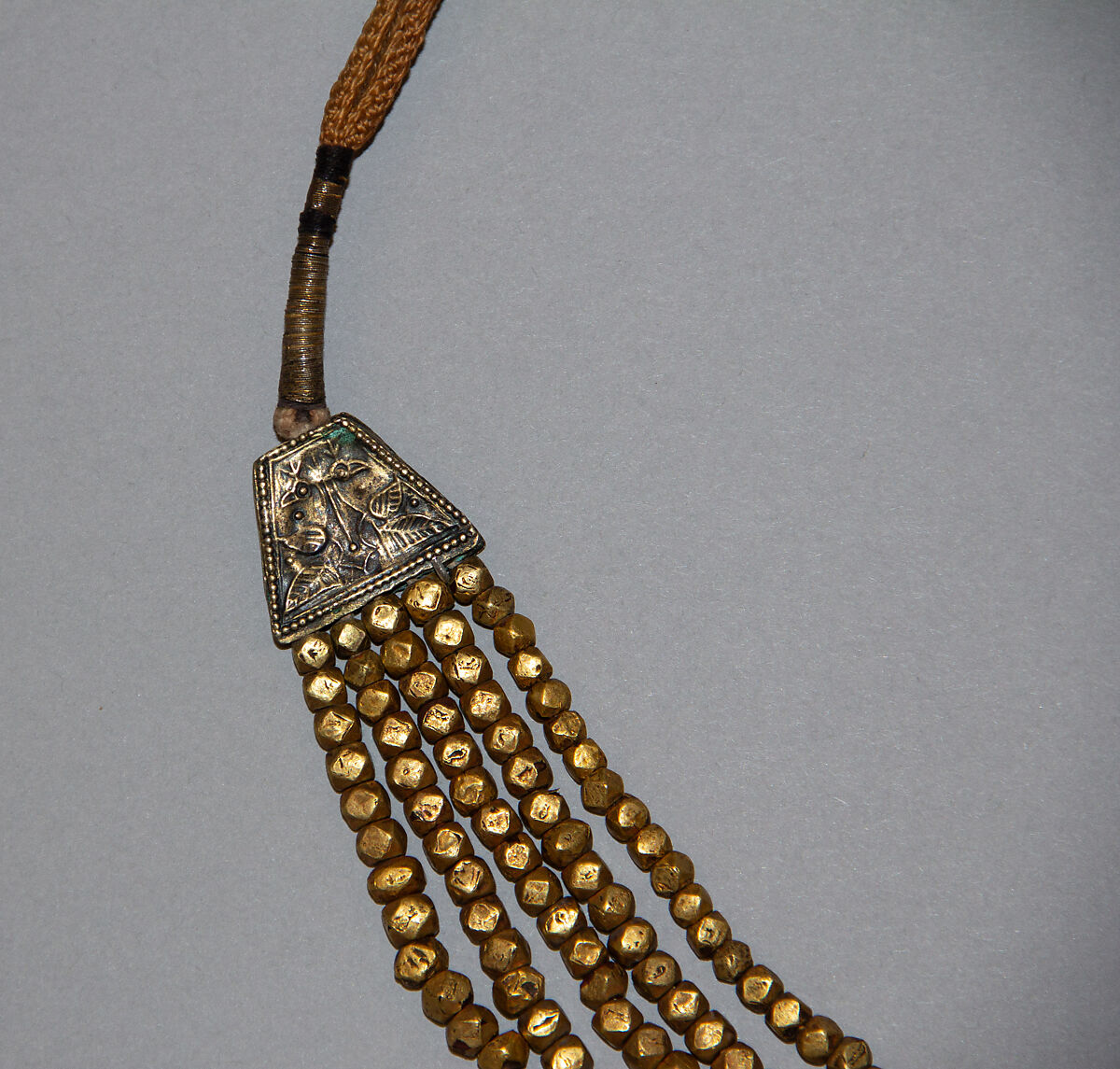 Necklace (Panchlari), Gold, silver gilt