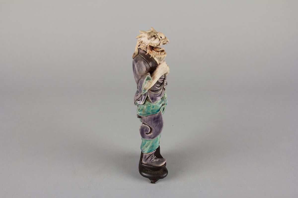 Zodiac Figure: Dragon, Porcelain, in the biscuit and with turquoise and aubergine glazes, China