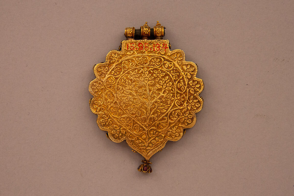 Pendant, Gold, ruby, emerald