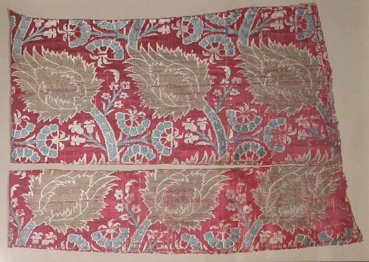 Textile Fragment, Silk; brocaded 