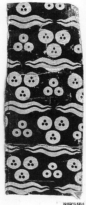 Silk Velvet Fragment with Tiger-Stripe and 'Cintamani' Design, Silk, metal wrapped thread; cut and voided velvet, brocaded