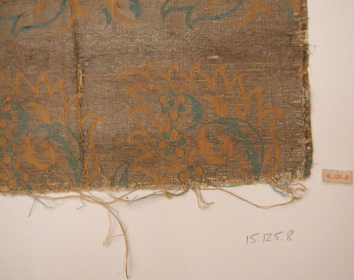 Textile Fragment, Silk; brocaded