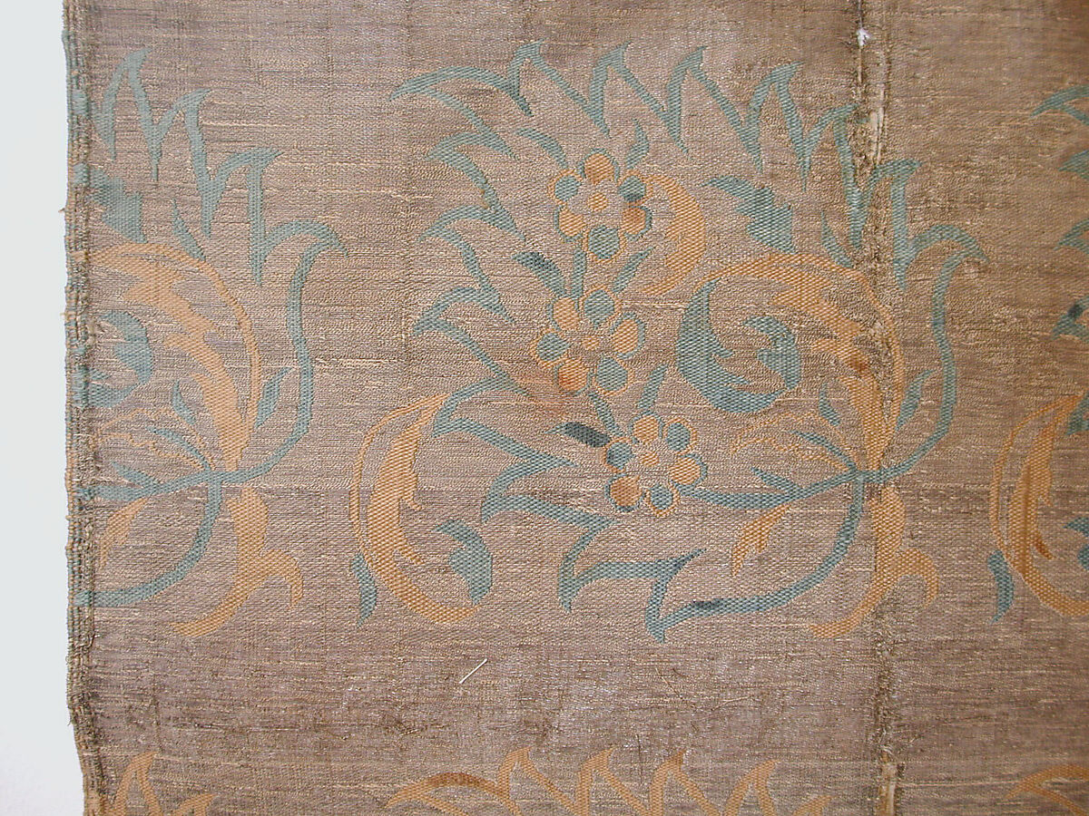 Textile Fragment, Silk; brocaded