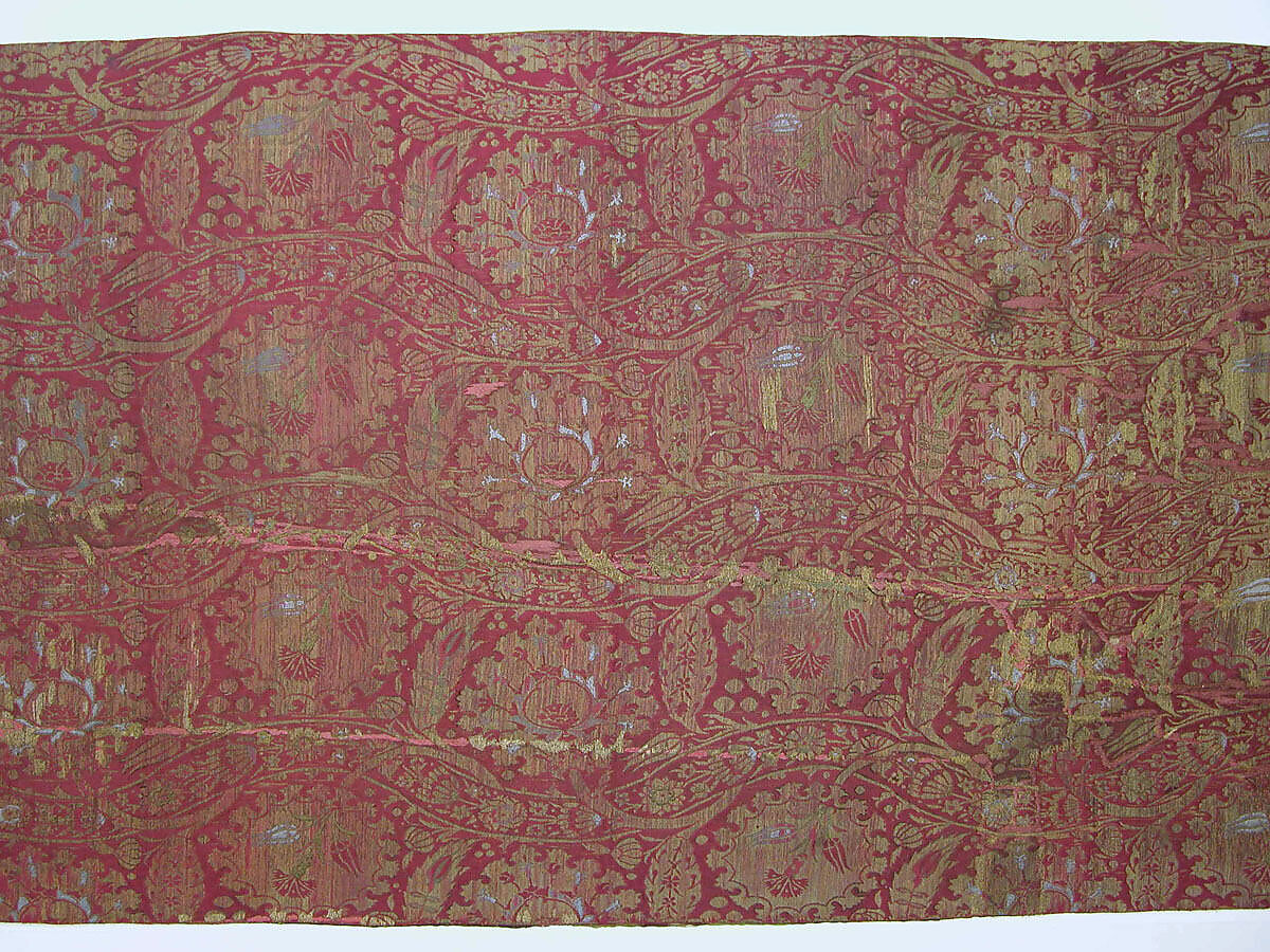 Panel, Silk; brocaded