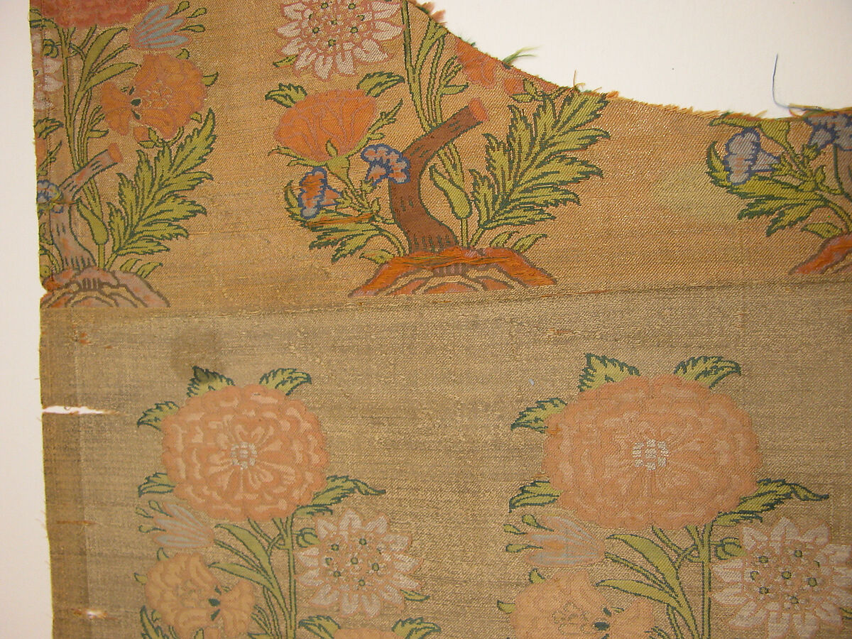 Panel, Silk, gold; brocaded