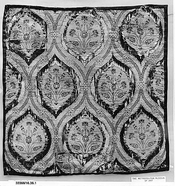 Textile Fragment, Silk; brocaded 