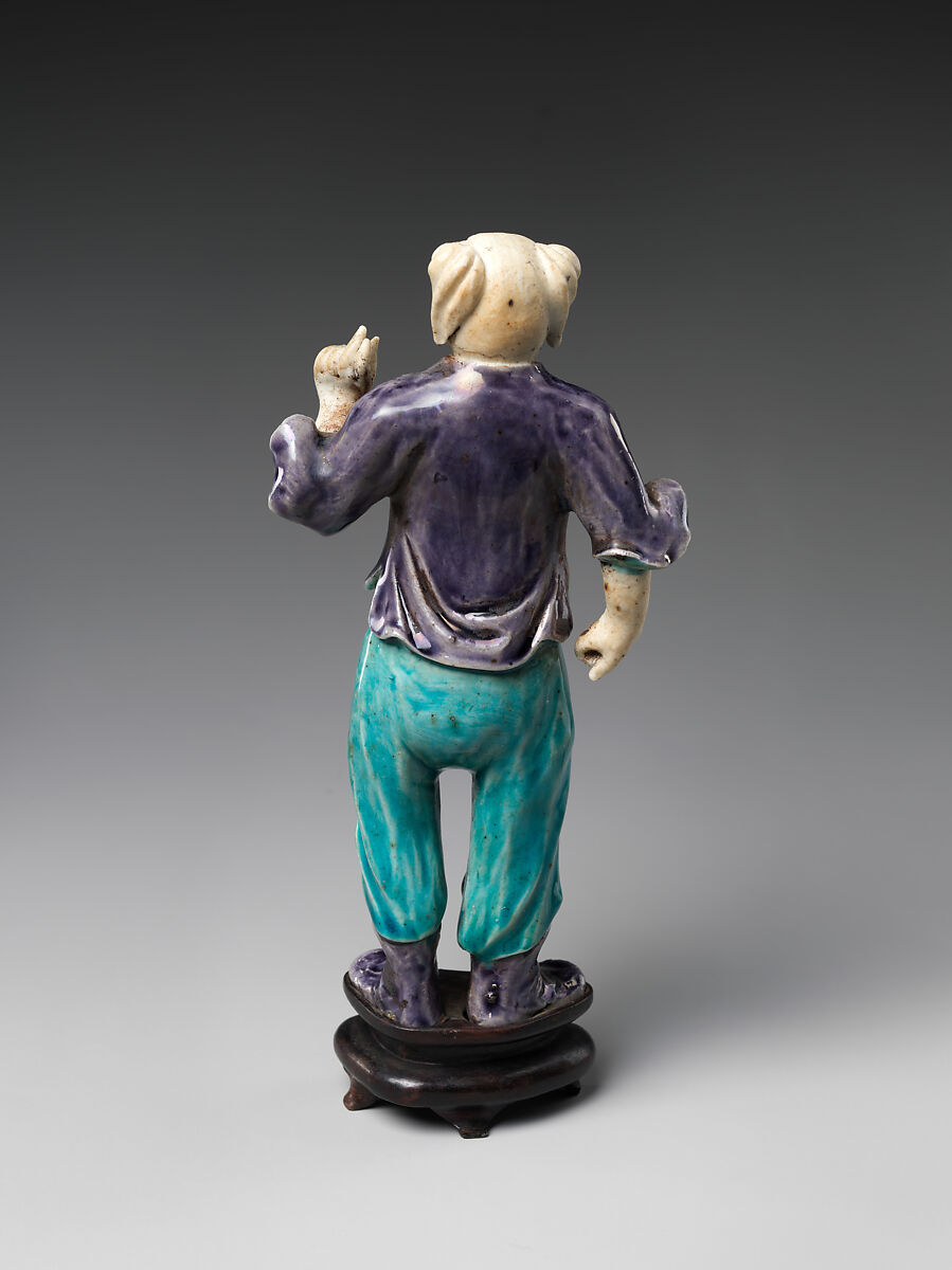 Zodiac Figure: Pig, Porcelain, in the biscuit and with turquoise and aubergine glazes, China