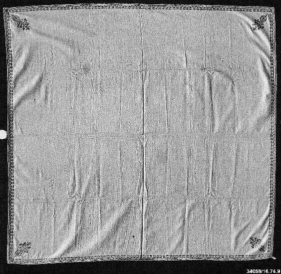 Cover, Cotton; embroidered 