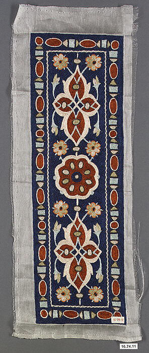 Panel, Silk; embroidered 