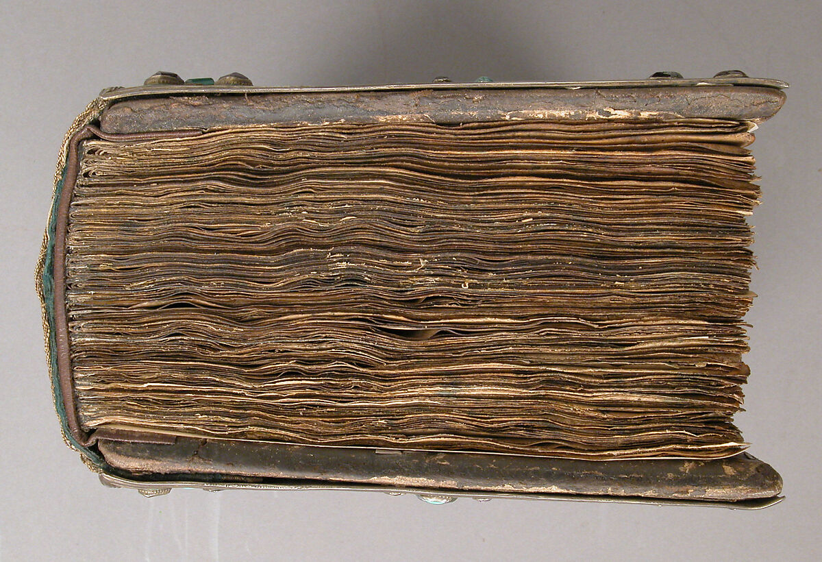 Armenian Gospel with Silver Cover, Manuscript: ink and tempera on parchment
Cover: gilded silver repoussé, with colored enamels, jewels, and imitation gems