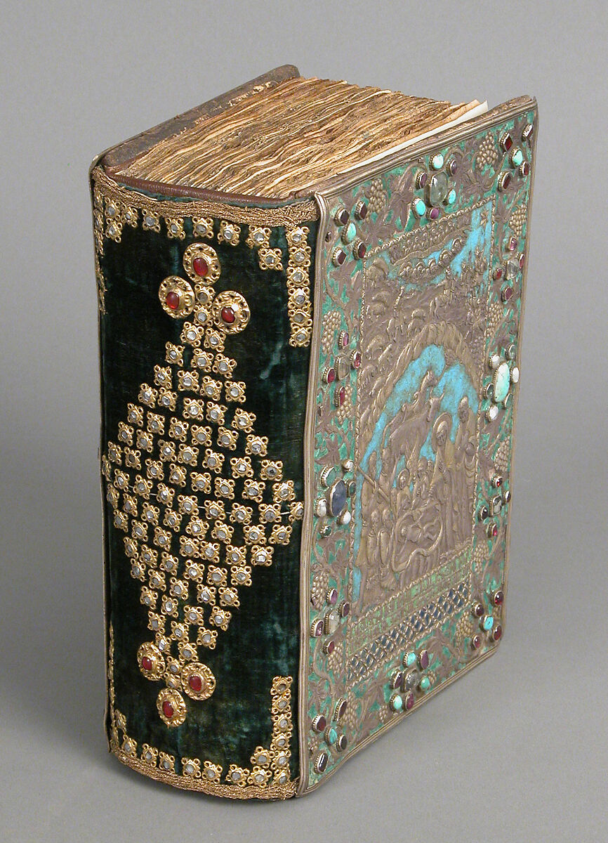 Armenian Gospel with Silver Cover, Manuscript: ink and tempera on parchment
Cover: gilded silver repoussé, with colored enamels, jewels, and imitation gems