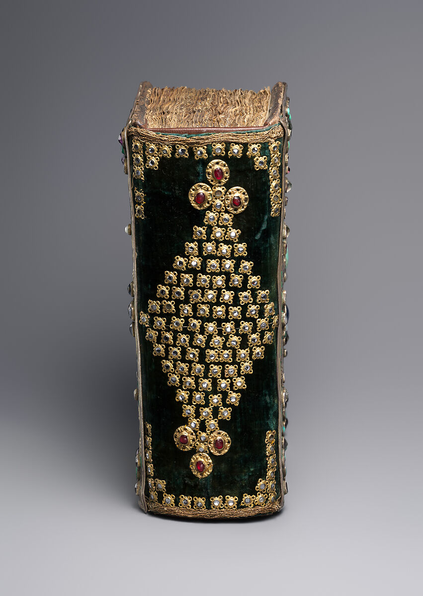 Armenian Gospel with Silver Cover, Manuscript: ink and tempera on parchment
Cover: gilded silver repoussé, with colored enamels, jewels, and imitation gems