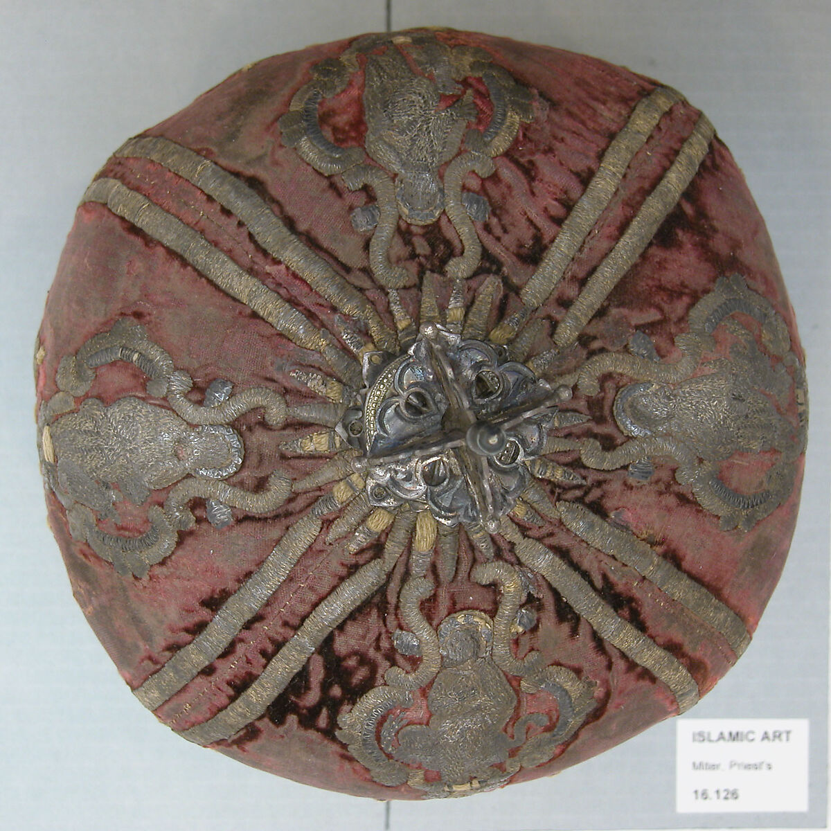 Miter for a Priest, Velvet, silver, and gold