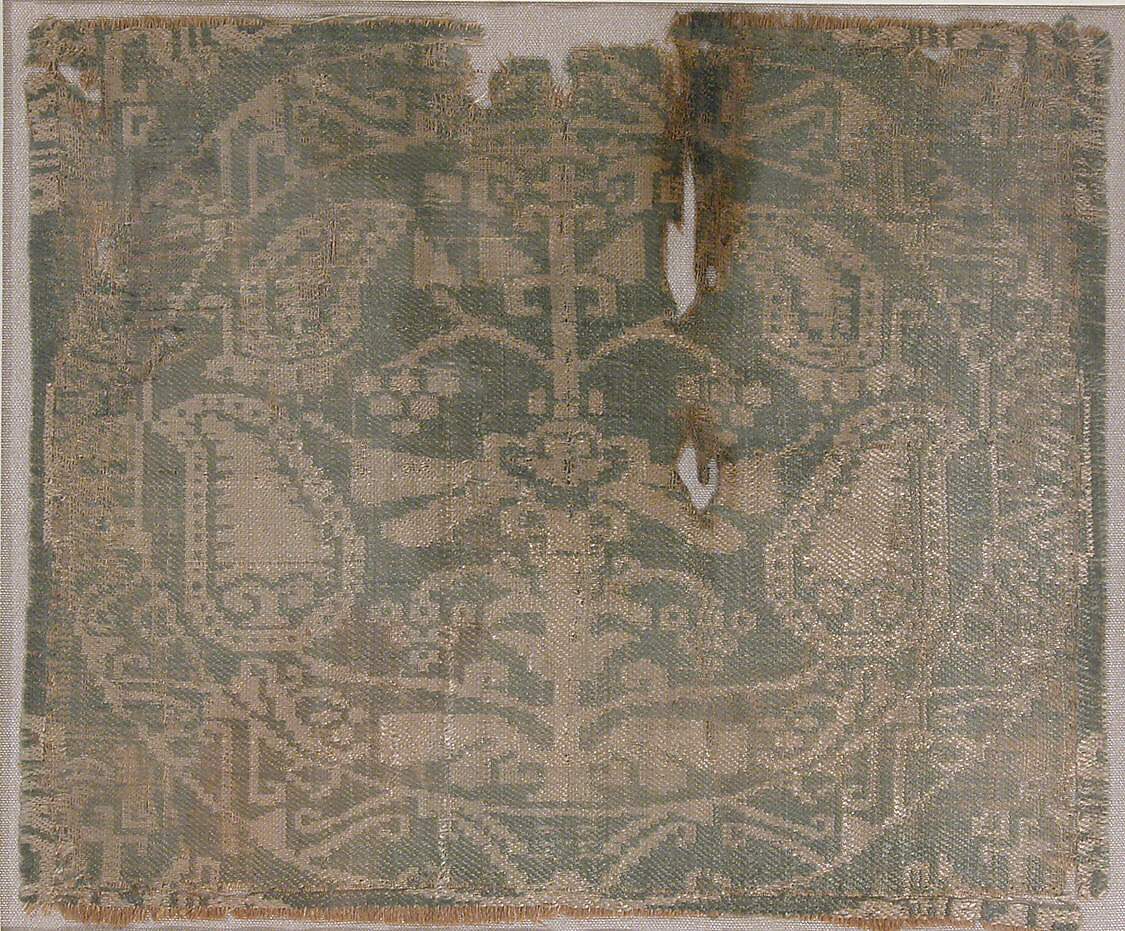 Roundel with Central Asian-style "Candelabra Tree", Silk; samite