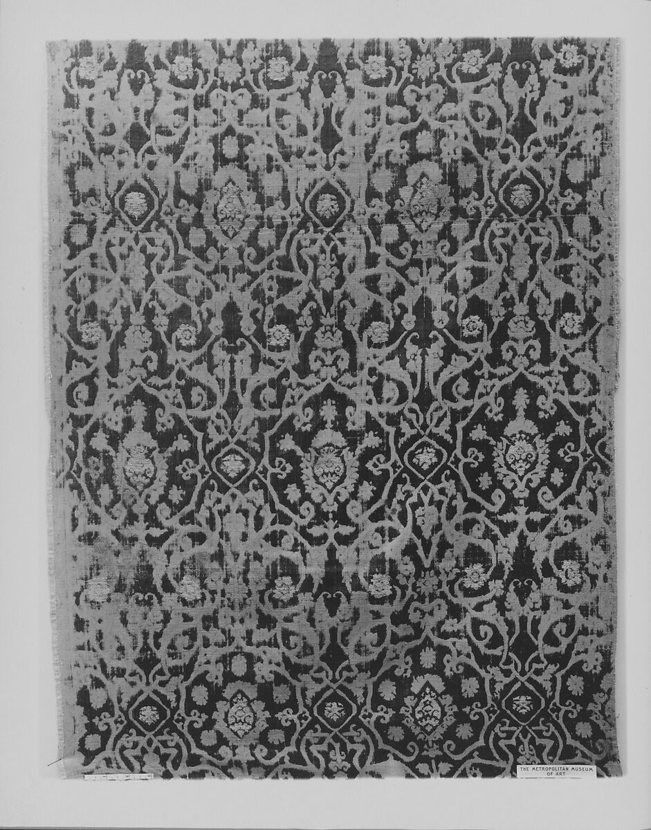 Textile Panel, Silk and metal wrapped thread; brocaded 