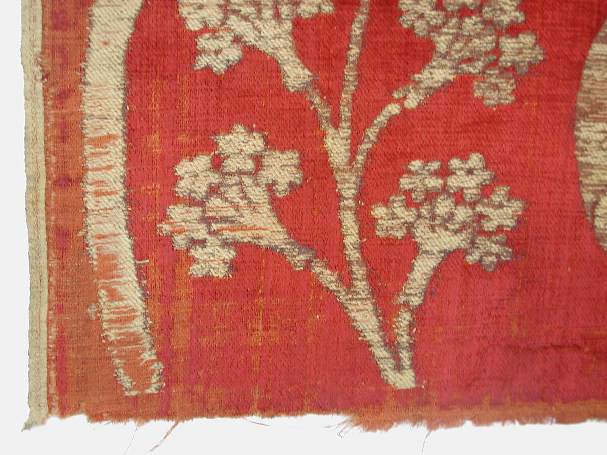 Panel, Silk, metal wrapped thread; cut and voided velvet, brocaded
