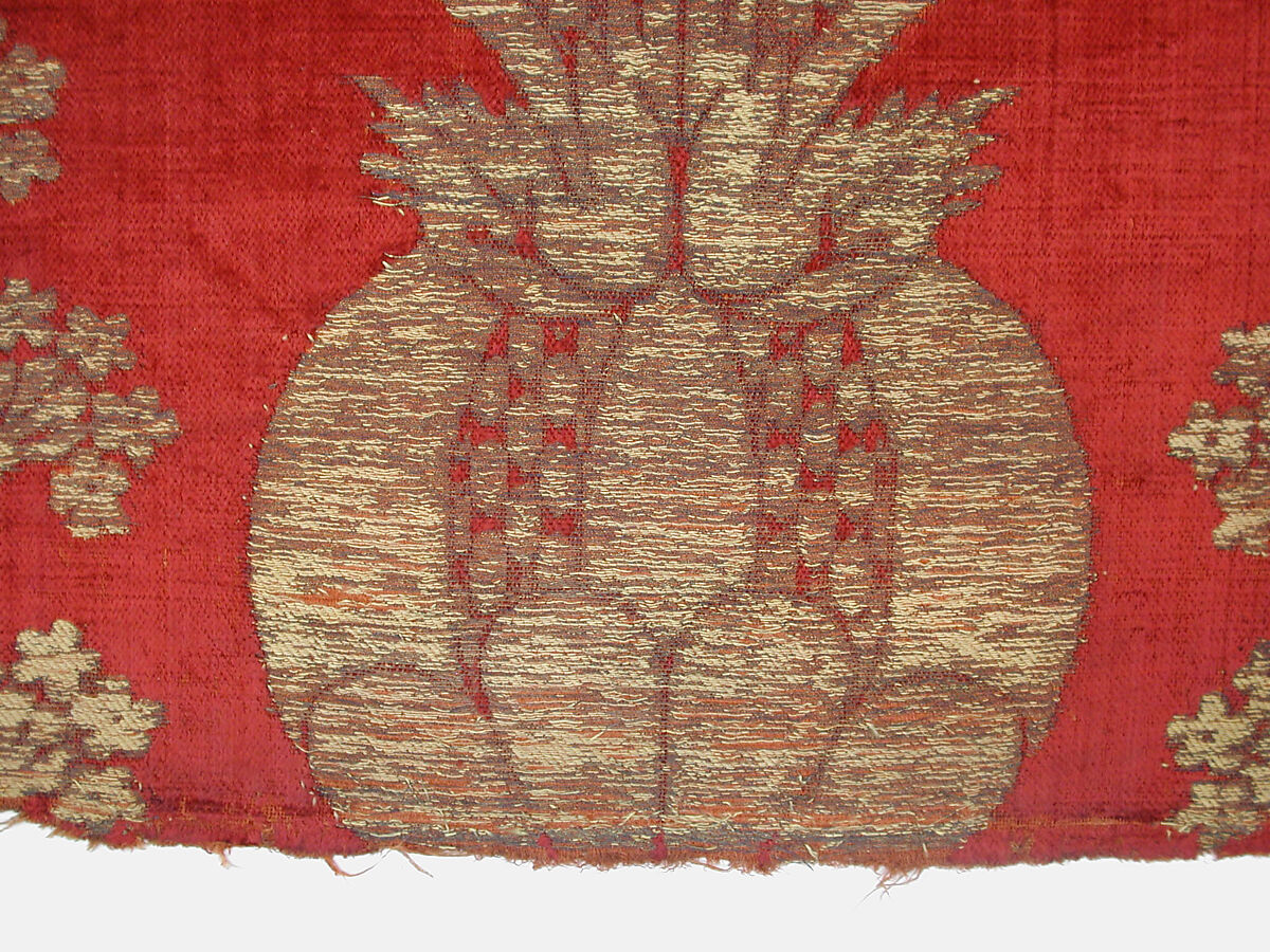 Panel, Silk, metal wrapped thread; cut and voided velvet, brocaded