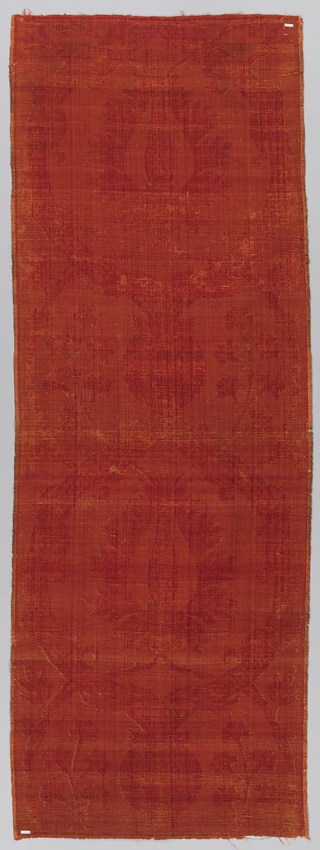 Panel, Silk, metal wrapped thread; cut and voided velvet, brocaded