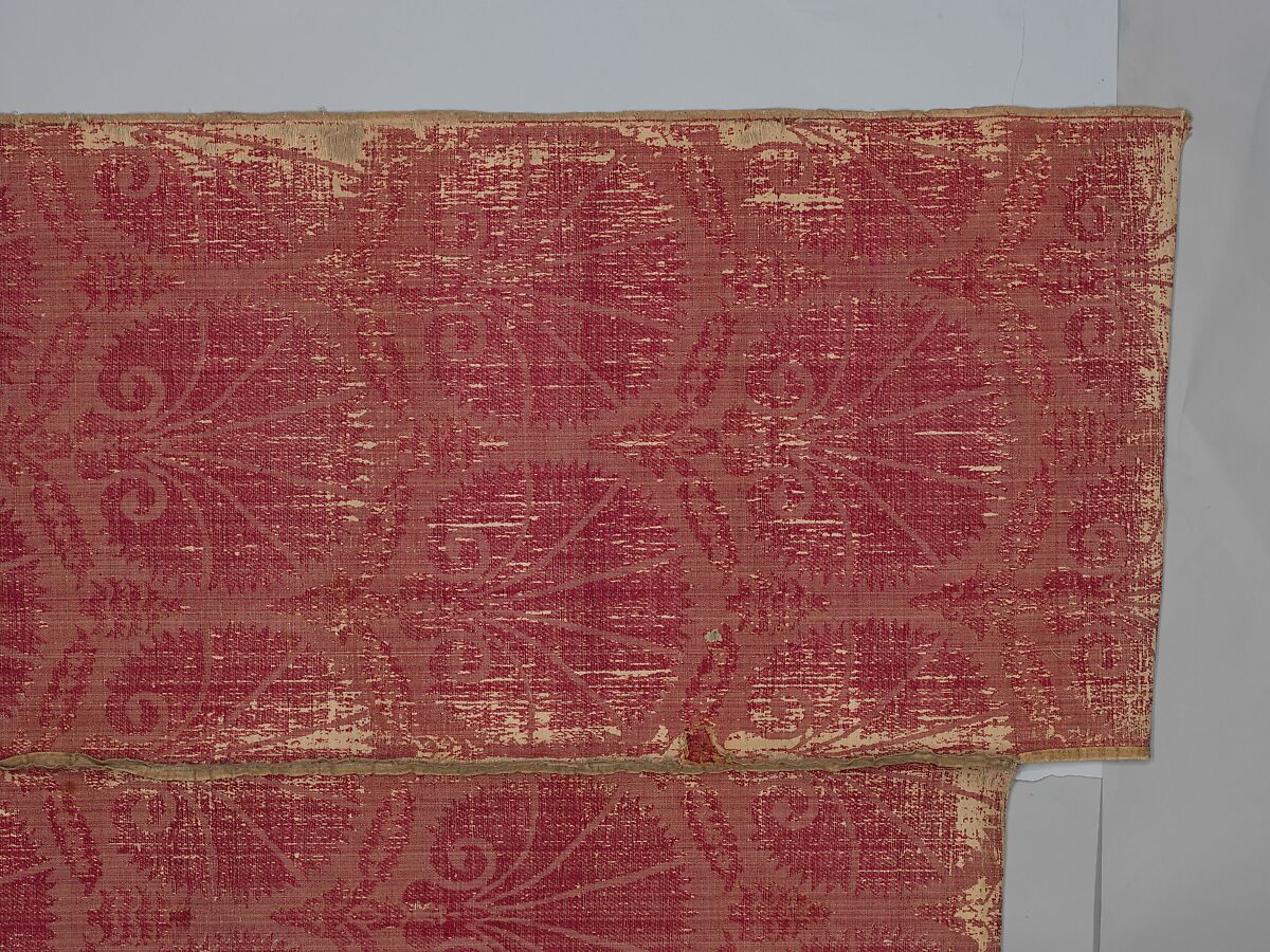 Textile Fragment, Silk, cotton; velvet, brocaded