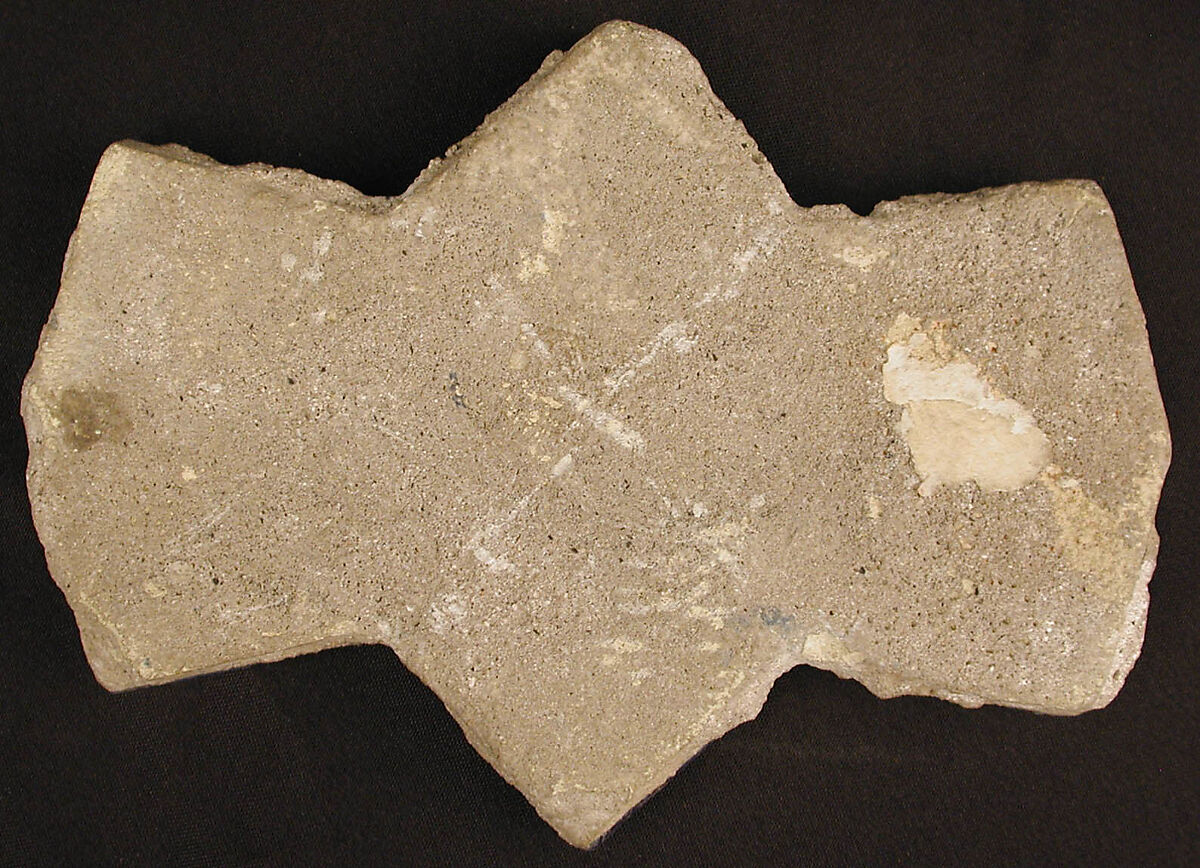 Tile, Stonepaste; molded, glazed, and painted