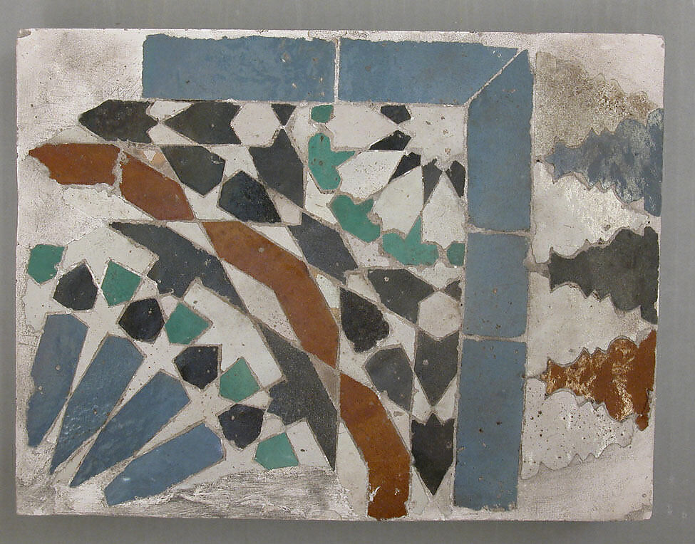 Tile, Stonepaste; glazed 