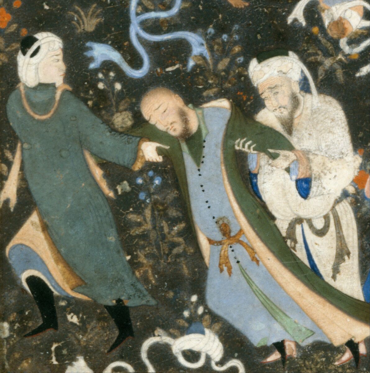 "Dancing Dervishes", Folio from a Divan of Hafiz, Hafiz (Iranian, Shiraz ca. 1325–1390 Shiraz), Opaque watercolor and gold on paper