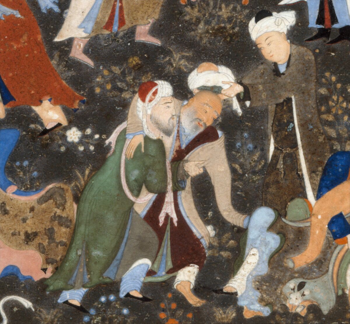 Kamal al-din Bihzad (attributed), Dancing Dervishes, folio from a Dīvān of Ḥāfiẓ, ca. 1480, The Metropolitan Museum of Art, New York, NY, USA. Detail.