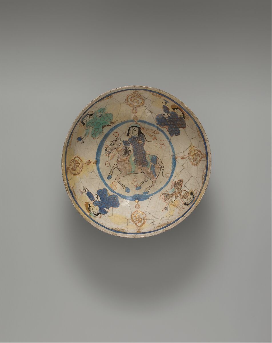 Bowl, Stonepaste; overglaze painted (mina'i) 