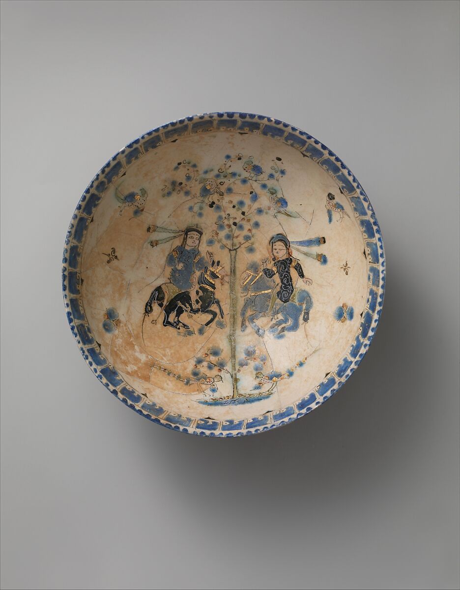 Bowl, Stonepaste; overglaze painted (mina'i) 