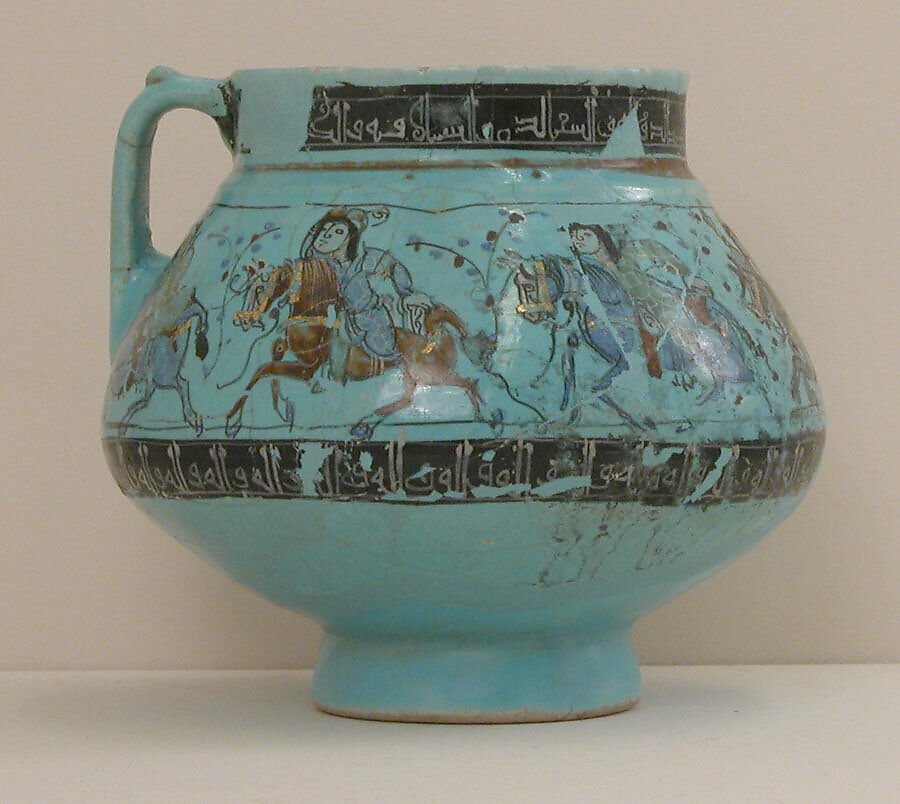 Ewer, Stonepaste; overglaze painted (mina'i)