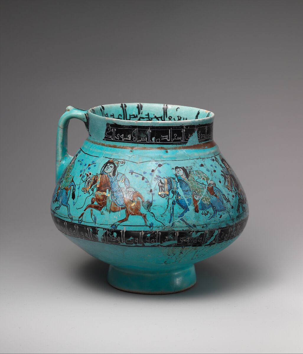 Ewer, Stonepaste; overglaze painted (mina'i) 