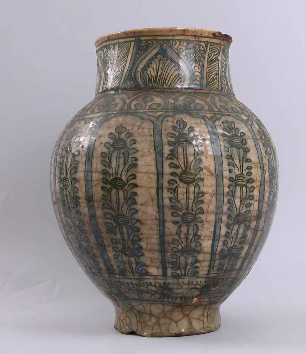 Jar, Stonepaste; underglaze painted 