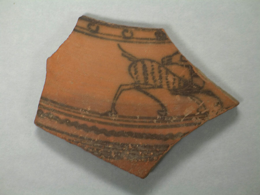 Shard with Figural Decoration, Painted terracotta, Pakistan 