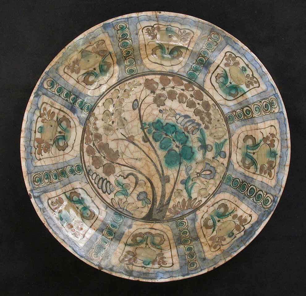 Dish, Stonepaste; underglaze painted 