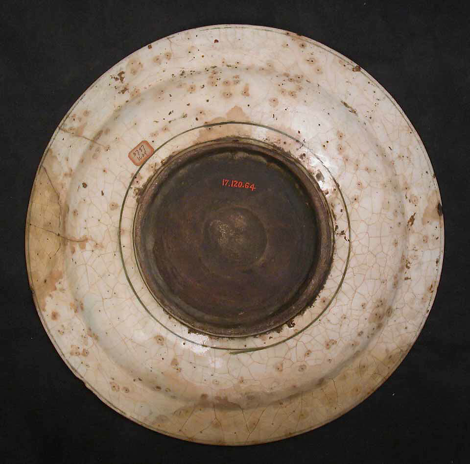 Dish, Stonepaste; underglaze painted