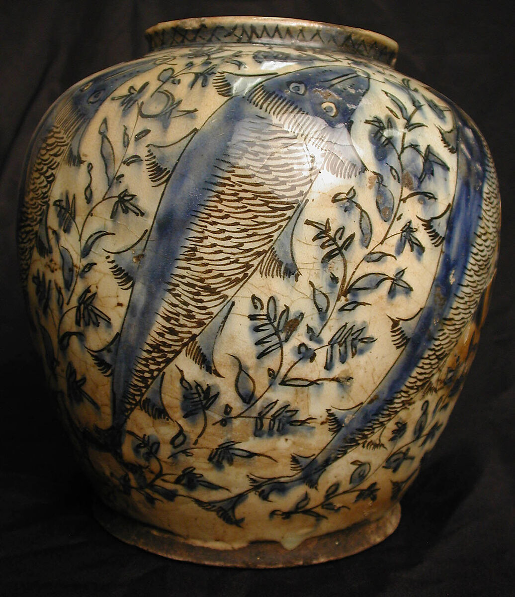 Jar, Stonepaste; underglaze painted 