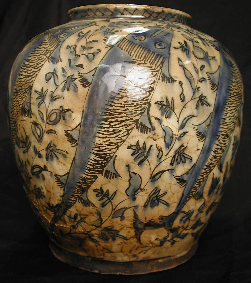 Jar, Stonepaste; underglaze painted