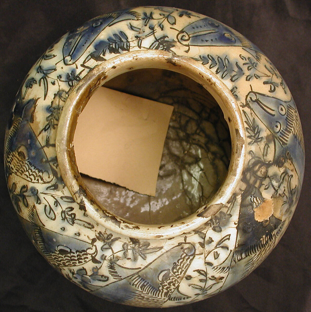 Jar, Stonepaste; underglaze painted