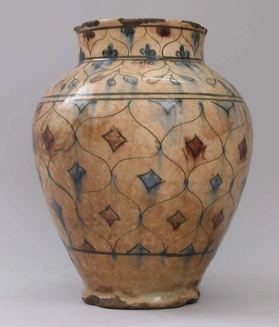 Jar, Stonepaste; underglaze painted 