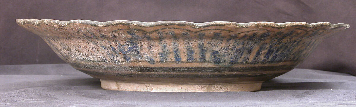 Dish, Stonepaste; underglaze painted