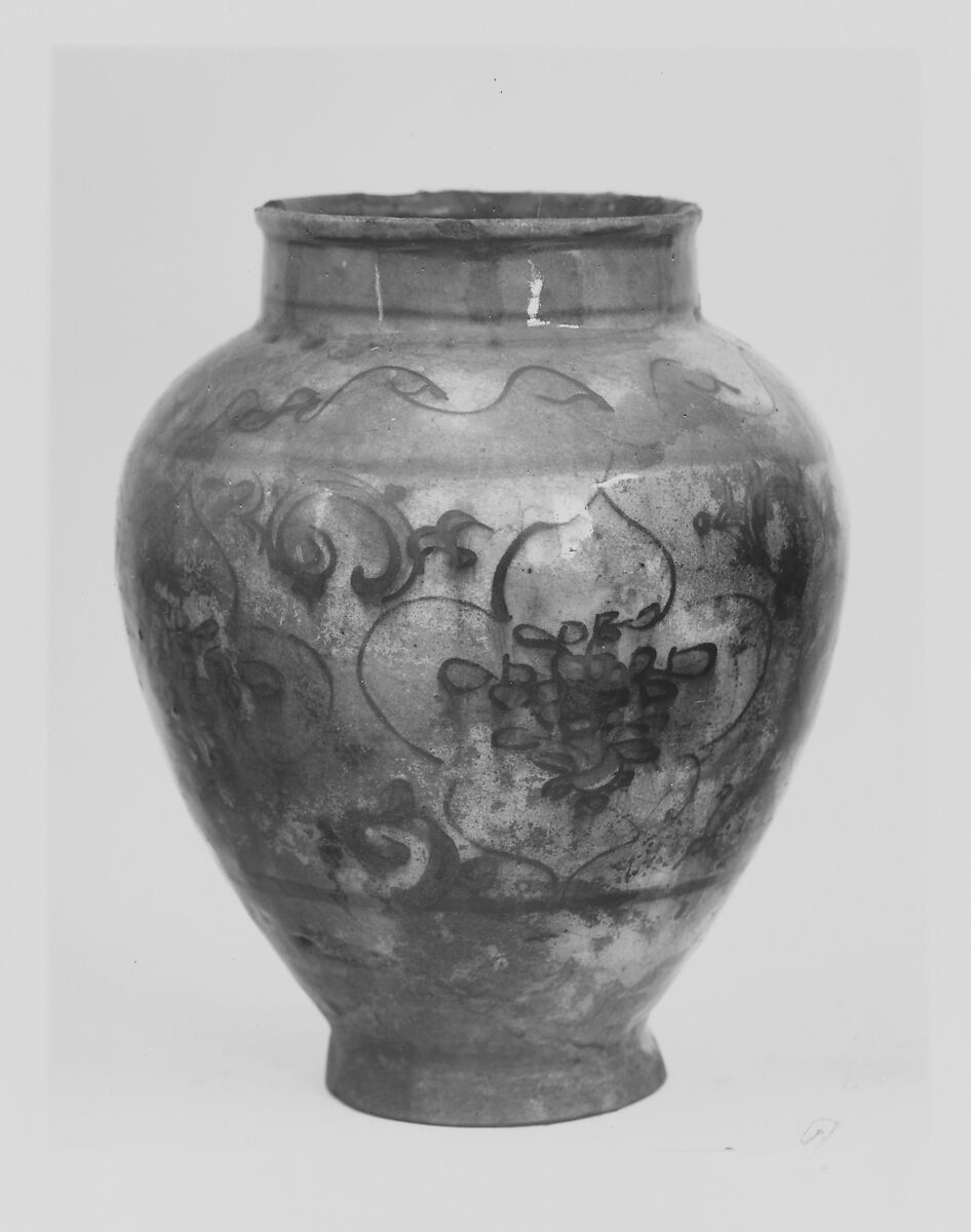 Jar, Stonepaste; underglaze painted