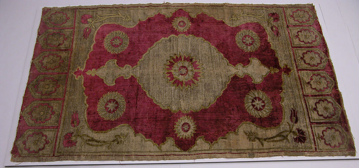 Panel, Silk; brocaded velvet 