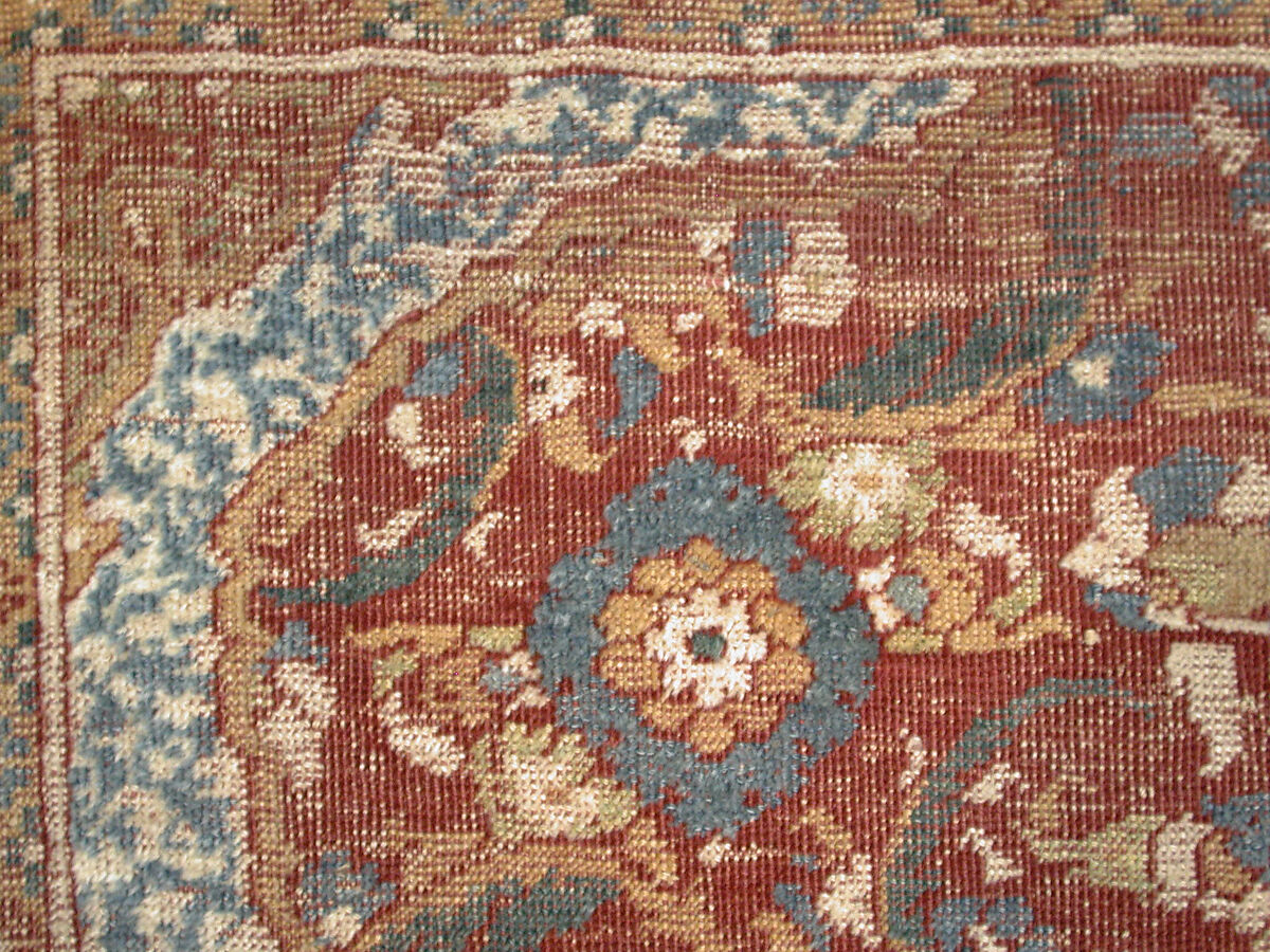 Carpet, Wool (warp, weft and pile); asymmetrically knotted pile