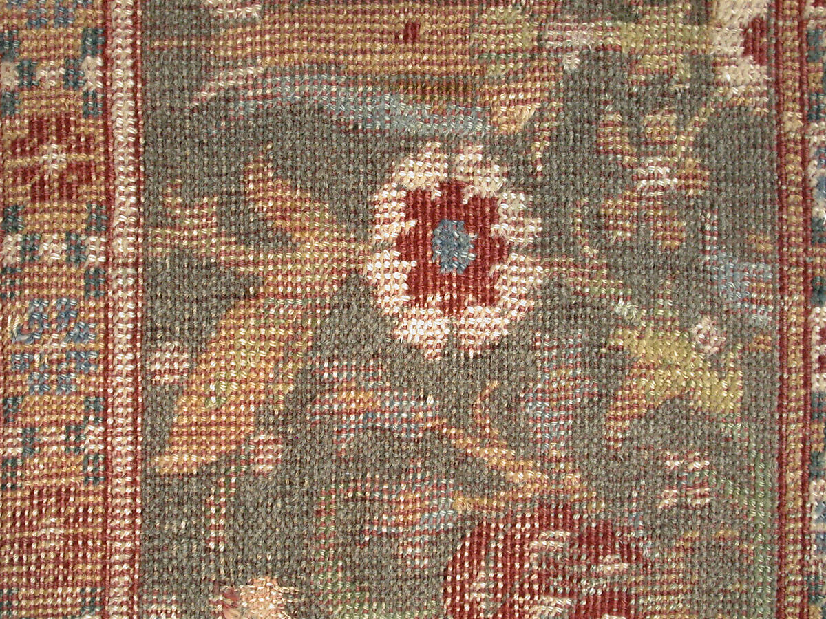 Carpet, Wool (warp, weft and pile); asymmetrically knotted pile