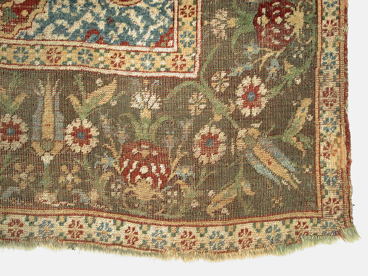 Carpet, Wool (warp, weft and pile); asymmetrically knotted pile