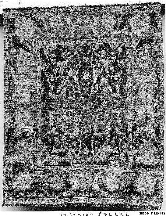 Polonaise Carpet, Silk (warp, weft, and pile); asymmetrically knotted pile